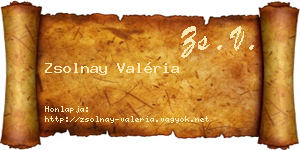 Zsolnay Valéria névjegykártya